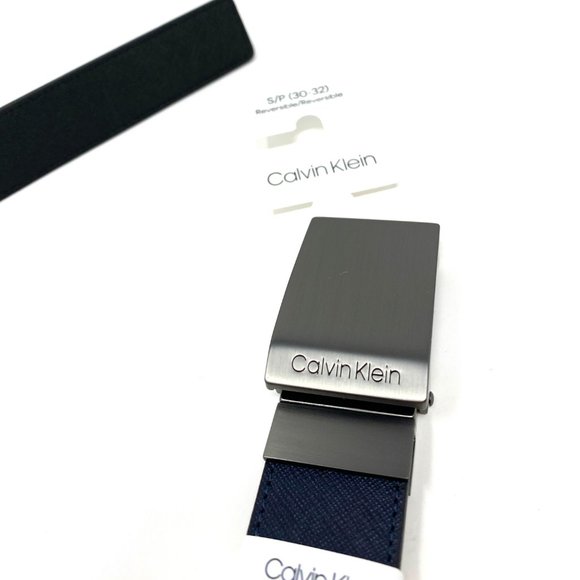 🌿 SALE 🌿 Calvin Klein Reversible Plaque Belt Black 1.25 CK 41002366 010 - Picture 3 of 10
